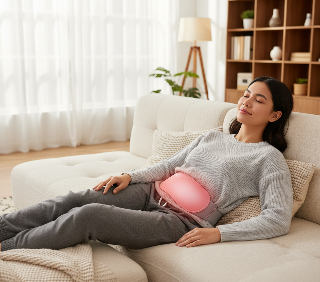 Mujer relajándose en el sofá