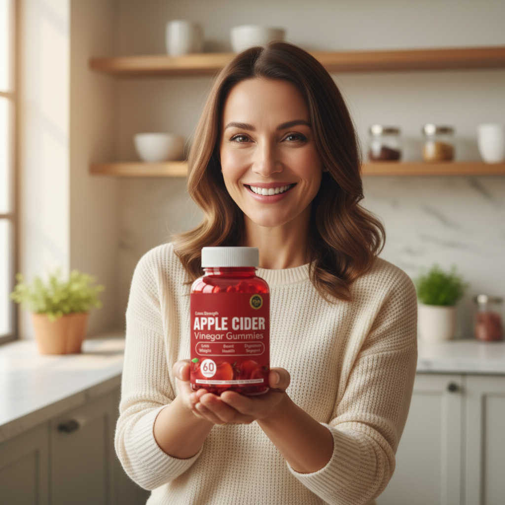 4. Mujer sosteniendo el producto